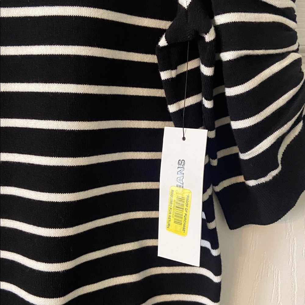 DKNY Black and White Striped Top length 26” bust 36” brand new - Picture 3 of 8